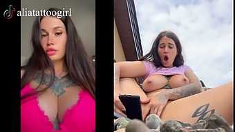 Exclusive Compilation Of Tiktok Model Getting Caught Playing With A Dildo And Cumming Hard In Public