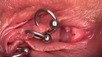 Intense Close-Up Of My Pierced Pussy And Clit, Leading To Self-Cunnilingus And Internal Ejaculation