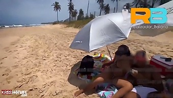 Baiano'S Wife Joins In For A Steamy Beach Encounter With Hot Wife