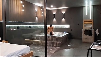 Amazing Sex In The Motel Bathroom Shower