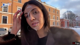Stunning Woman Flaunts Facial In Public To Earn Extra Money - Cumwalk