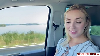 Horny Hitchhiker Oxana Gets A Surprise Big Cock Ride In A Car