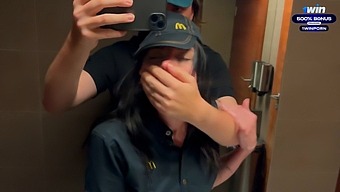 Daring Public Encounter In A Restroom Leads To Passionate Encounter With A Mcdonald'S Employee Following Soda Spill - Eva Soda