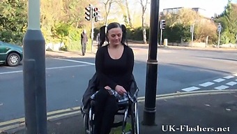 Pornstar'S Public Exhibition Of Nudity And Flashing In Wheelchair