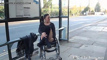 Pornstar'S Public Exhibition Of Nudity And Flashing In Wheelchair